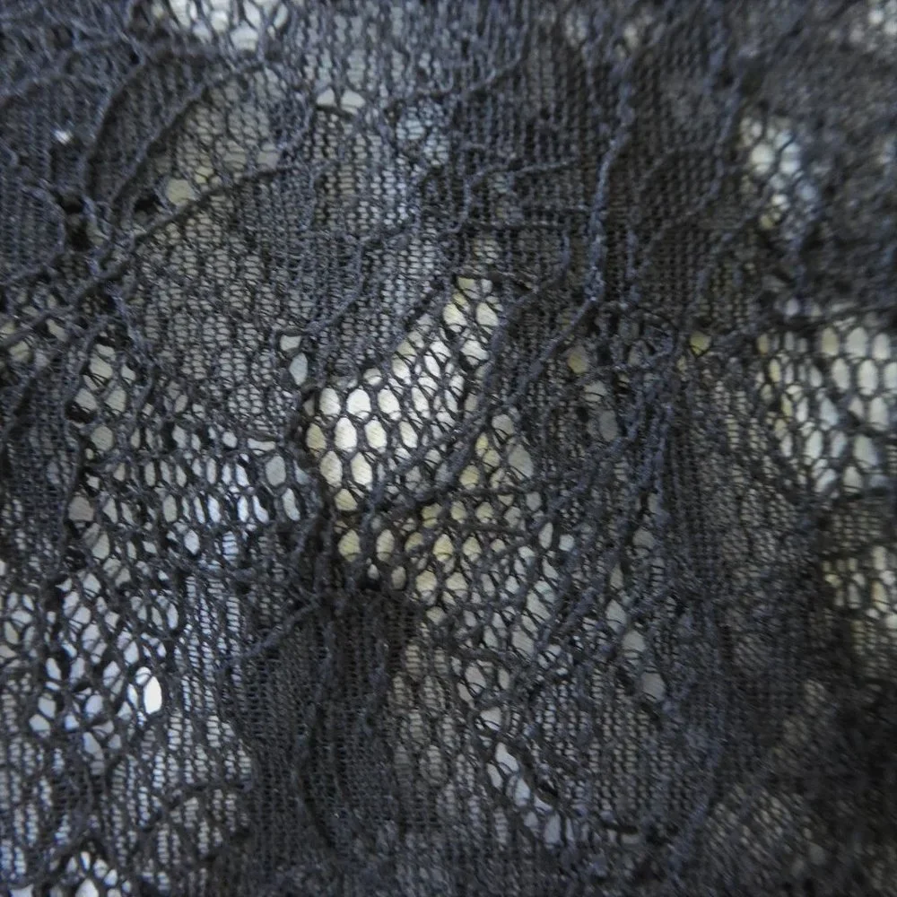 Equipment Femme Black Wool Silk Knit Turtleneck Sheer Lace Sleeves Knit Long Cuf